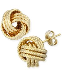 Macy's - Rope Love Knot Stud Earrings - Lyst