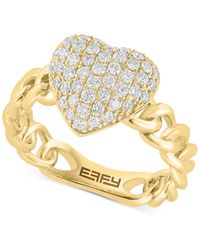 Effy - Effy Diamond Heart Cluster Chain Link Ring (5/8 Ct. T.w. - Lyst