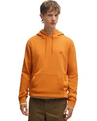 BOSS - Boss By Regular-fit Cotton Terry Logo Patch Hoodie - Lyst