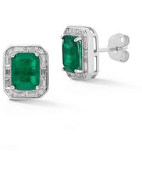 Rachel Zoe - 14k Gold Plated Sterling Emerald Cut Studs - Lyst