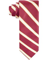 Tayion Collection - Crimson & Cream Stripe Tie - Lyst