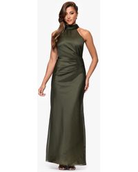 Xscape - Organza High-neck Long Sheath Dress - Lyst