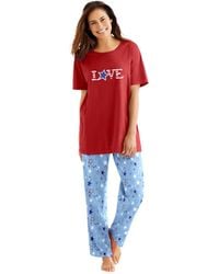 Dreams & Co. - Plus Size Graphic Tee Pj Set - Lyst