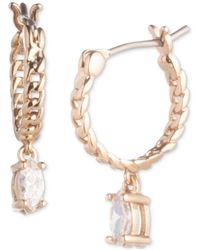 Givenchy - Gold-tone Cubic Zirconia Charm Chain Link Hoop Earrings - Lyst