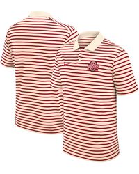 Nike - Cream/scarlet Ohio State Buckeyes Solid Foundation Striped Performance Polo Shirt - Lyst
