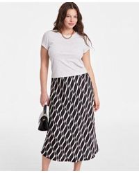 On 34th - Fitted T Shirt Geometric Print Slip Skirt Exclusively At Macys - Lyst