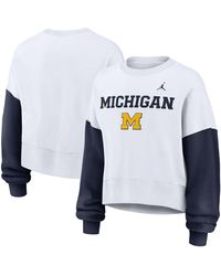 Nike Elastic Drawcord Cropped Mini Swoosh White Sweatshirt