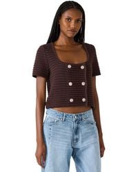 Steve Madden - Camila Square Neck Sweater Top - Lyst