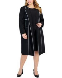 Kasper - Plus Size Piped Trim Jacket Sheath Dress - Lyst