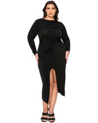 L I V D - Plus Size Estelle Ruched Bodycon Midi Dress - Lyst