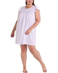Miss Elaine - Plus Size Embroidered Short-sleeve Nightgown - Lyst