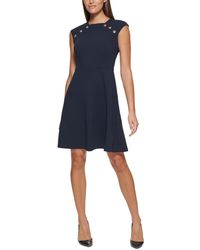 Tommy Hilfiger - Button-detail Fit & Flare Dress - Lyst
