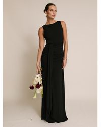 Six Stories - Drape Gathered Sleeveless Stretch Dress - Lyst