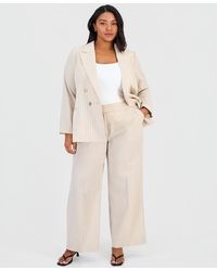 Tahari - Asl Plus Size Pinstripe Wide-leg Pants - Lyst
