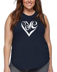 LA Pop Art - Plus Size Script Heart Word Art Tank Top - Lyst