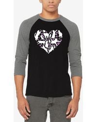 LA Pop Art - Cat Heart Raglan Baseball Word Art T-shirt - Lyst