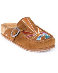 Minnetonka - Suede Adjustable Buckle Clogs - Lyst