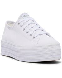 Keds - Triple Up Canvas Platform Casual Sneakers From Finish Line - Lyst