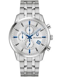 Bulova - Chronograph Classic Sutton Stainless Steel Bracelet Watch 41mm - Lyst
