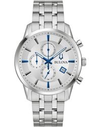 Bulova - Chronograph Classic Sutton Stainless Steel Bracelet Watch 41mm - Lyst