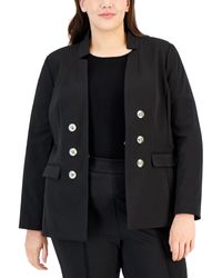 Tahari - Plus Size Ponte Faux-double-breasted Blazer - Lyst
