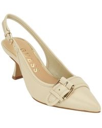 Guess - Andela Pointed Toe Slingback Flared Heel Pumps - Lyst