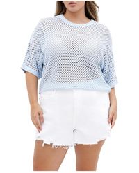 City Chic - Plus Size Crochet Knit Top - Lyst