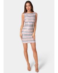 Bebe - Chevron-sequin Mini Dress - Lyst