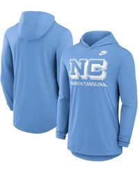 Nike - Carolina Blue North Carolina Tar Heels Legacy Tri-blend Dri-fit Long Sleeve Hoodie T-shirt - Lyst