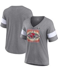 Fanatics - Heather Gray Kansas City Chiefs Super Bowl Lviii Champions Own The Moment Tri-blend V-neck T-shirt - Lyst