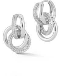 Rachel Zoe - 14k Gold Plated Sterling Pave Interlocking Hoop Earrings - Lyst