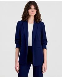 Anne Klein - Stretch Crepe Scrunch-sleeve Open-front Blazer - Lyst