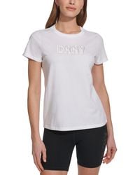DKNY - Sport Cotton Embellished-logo T-shirt - Lyst
