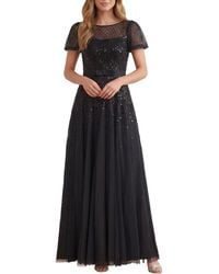 Needle & Thread - Sequin Cascade Bow Short Sleeve Gown - Lyst
