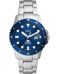 Fossil - Blue Dive Three-hand Date Stainless Steel Watch 42mm - Lyst