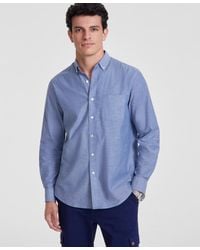 Club Room - Solid Stretch Oxford Cotton Shirt - Lyst