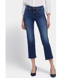 NYDJ - Marilyn Straight Ankle Frayed Hem Jeans - Lyst