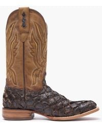 Durango - Premium Exotics Dark Brown Pirarucu Western Boot - Lyst