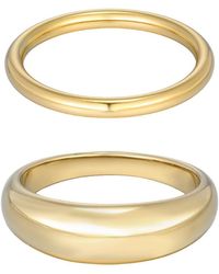 Adornia - Tarnish Resistant Chunky Dome Ring Set - Lyst