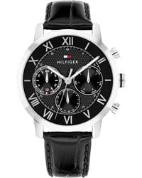 Tommy Hilfiger - Multifunction Leather Strap Watch - Lyst