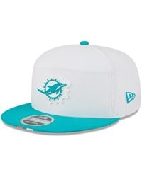 KTZ - White/aqua Miami Dolphins 2025 Nfl Training Camp Split Panel 9fifty Snapback Hat - Lyst