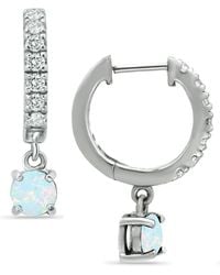 Giani Bernini Cubic Zirconia Dangle Drop Huggie Hoop Earring In Sterling Silver Or 18k Gold Over Silver (also Available In Lab Created Opal) - Metallic