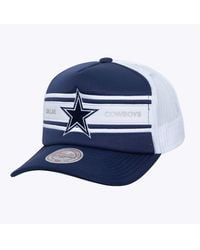 Mitchell & Ness - Navy/white Dallas Cowboys Stripe Front Trucker Adjustable Hat - Lyst