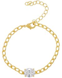 Macy's - Cubic Zirconia Oval Chain Link Bracelet - Lyst