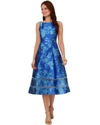 Adrianna Papell Floral Jacquard High-Low Dress in Blue | Lyst Adrianna Papell Floral Jacquard High-Low Dress in Blue | Lyst