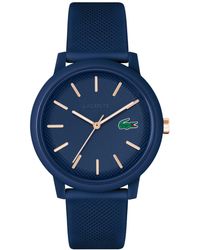 Lacoste - L.12.12 Navy Silicone Strap Watch 42mm - Lyst