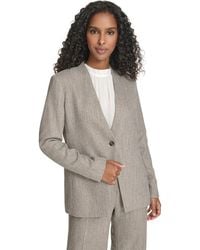 Calvin Klein - Novelty One Button Collarless Jacket - Lyst