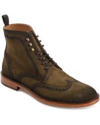 Taft - Mack Handcrafted Burnished Suede Leather Wingtip Brogue Dress Lace-up Boots - Lyst
