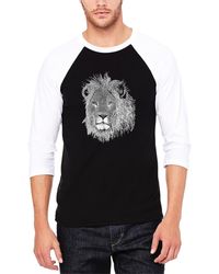 LA Pop Art - Raglan Baseball Word Art Lion T-shirt - Lyst