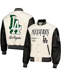 Pleasures - Los Angeles Dodgers Full-snap Varsity Jacket - Lyst